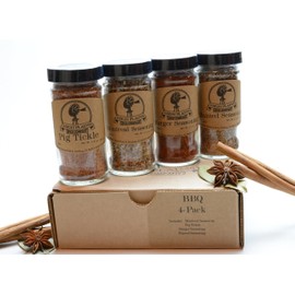 BBQ 4-Pack ~ BBQ Rub and Spices Gift Set of 4 ~ High Plains Spice Company Gift Set~ Gourmet Meat and Veggie Spice Blends & Rubs For Beef, Chicken & All Recipes ~ Spice Blends Handcrafted In Colorado