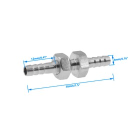 1 PCS Hex Bulkhead Straight Fitting,SAFYY 304 Stainless Steel Hose Barb Thru-Bulk Bulkhead Fitting Straight Hex Union Tank Fittings,Panel Mount Hose Barb Connector (Φ4mm(3/16"))