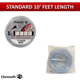 Chewsafe Pet Cord Cover Anti-Chew Cable Sleeve for Dogs, Cats, Rabbits - 1 Pc 10ft - Non-Toxic Bitter Apple Infused Cable Protector, Pets, Bunny, Puppy Proof Wire Chewing Solution – Clear