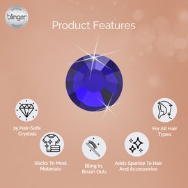 blinger Crystal Refill Pack | 5 Discs - 75 Precision-Cut Glass Crystals | Styling Tool not included | Cobalt 5 mm