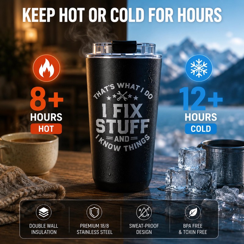 Fathers Day Dad Gifts for Men- 16Oz Stainless Steel Tumbler