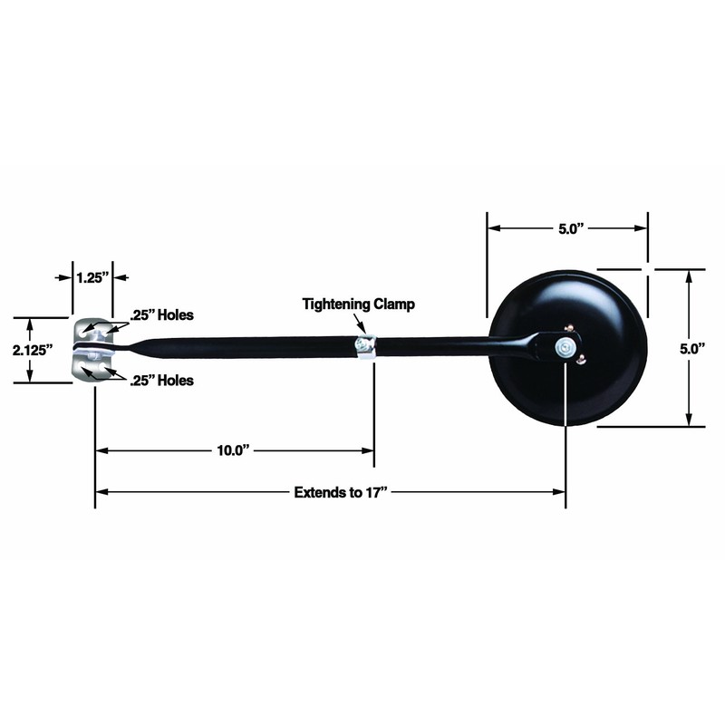 CIPA 49704, redondo CJ2A, CJ3A, CJ3B, CJ5, CJ6 pulgadas, negro