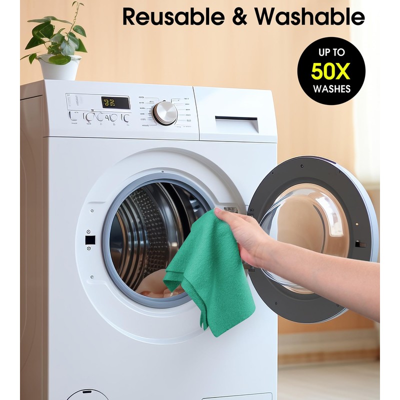 KitchLife Microfiber Cleaning Cloth Roll - Tear-Away Reusable Microfiber Paper
