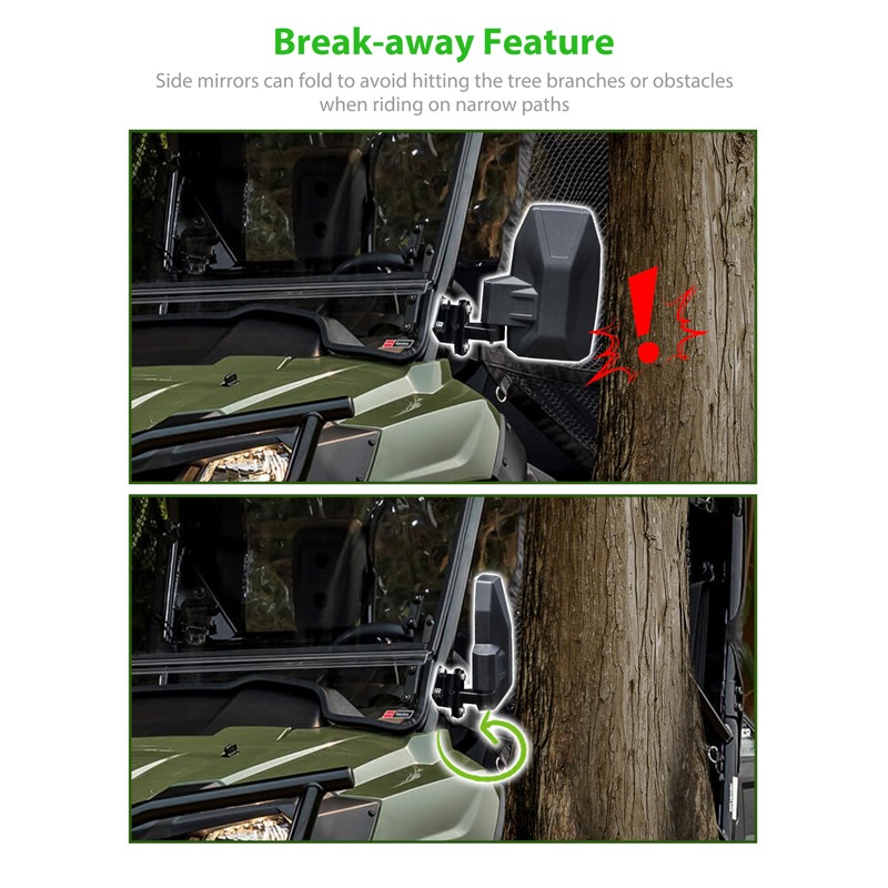SLORIMOD Side Mirrors for Honda Pioneer 700-2 700-4 2014-2026, 2PCS