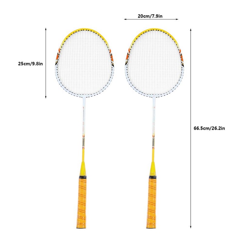 1 Pair Badminton Racket Set Lightweight Training Racquets With Bag
