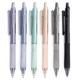 NNY Gel Pens Black Ink Pens 0.5mm with Comfort Grip for Smooth Writing, School & Office Supplies (6 Pack)