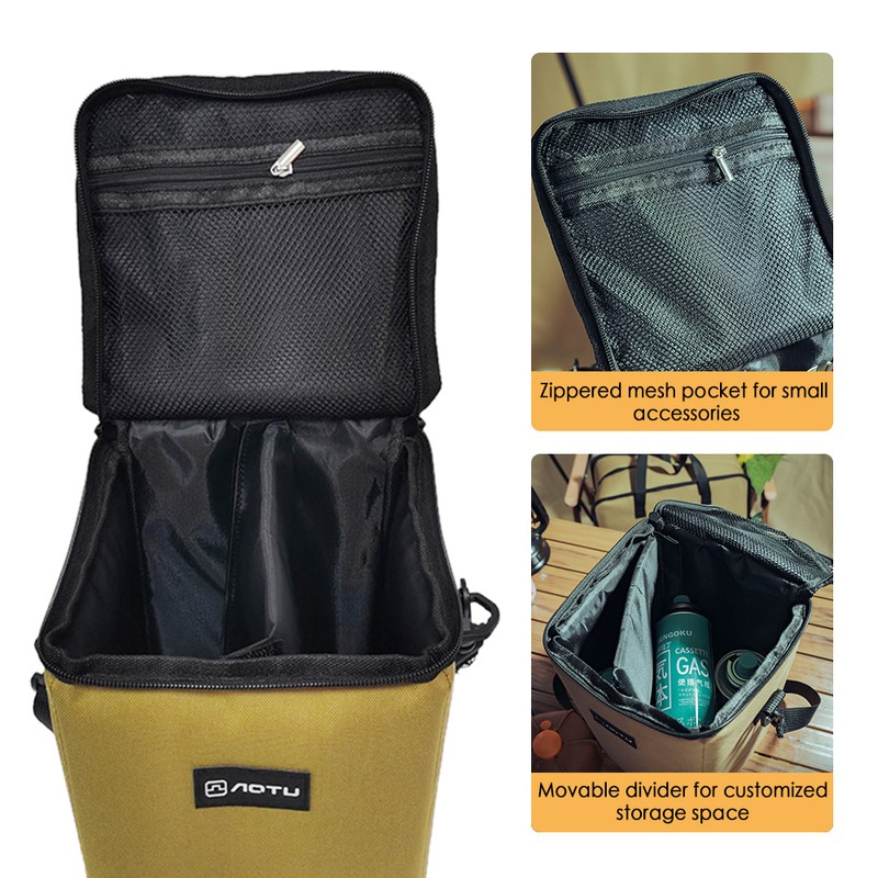 10L Camping Lantern Storage Bag Outdoor Camping Canister Gas Tank