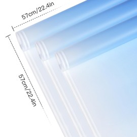 RUSPEPA 20 Sheets Flower Wrapping Paper - Sky Blue Gradient Color Plastic Packaging - Waterproof Floral Bouquet Wrapping Paper - Florist Supplies Packaging Paper for Birthday, Wedding, DIY Crafts