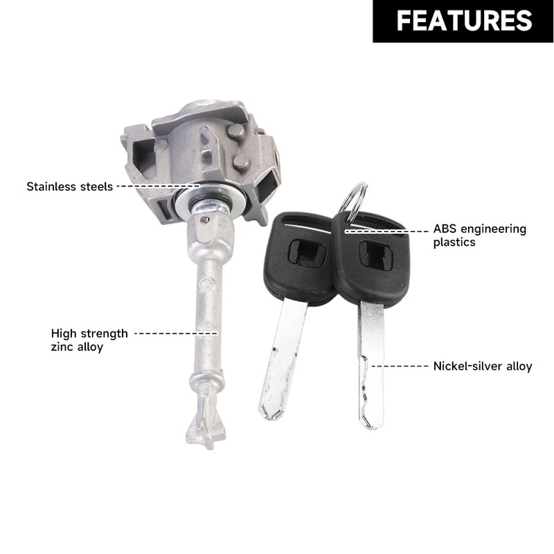 Yollky Front Door Lock Cylinder Set with Keys for Honda