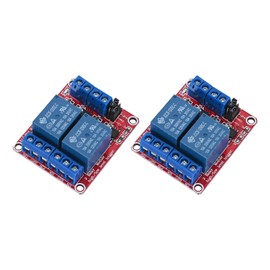 Podazz 2PCS 12V Relay Module Switch 2-Channel with Optocoupler Isolation,Supports High and Low Level Trigger