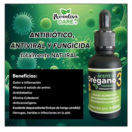 Aceite de Orégano Orgánico Prensado en Frío, Alto Carvacrol, 3 pz de 30 ml (3)