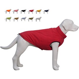 Lovelonglong Waterproof Fleece-Lined Winter Vest for Dogs Button Style Dog Warm Coats Red 3XL