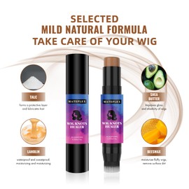 Mateplex Wig Knot Concealer for Lace Grid Lace Dyeing Stick for Wigs Knots Healer Stick for Lace wig & Frontal Part & Hairline, Portable, Sweat-proof, No Bleaching（10g, Medium Brown)