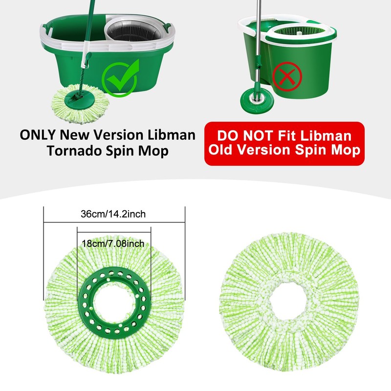 Tornado Spin Mop Head Compatible with Libman 𝐓𝐨𝐫𝐧𝐚𝐝𝐨 Spin Mop