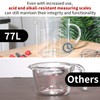 77L Glass Measuring Cup, [Insulated handle, V-Shaped Spout], High Borosilicate