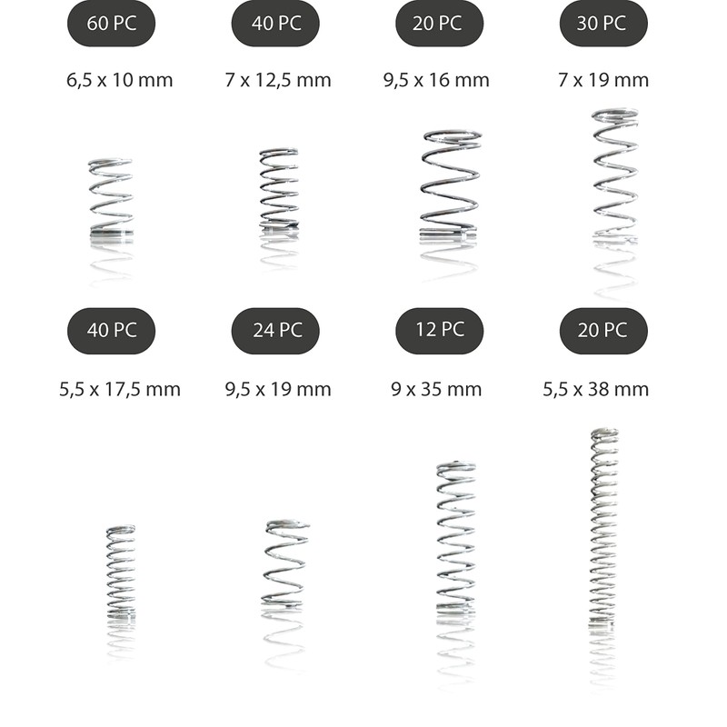 Compression Spring Set 246 Pieces Metal Steel Springs Spiral Spring