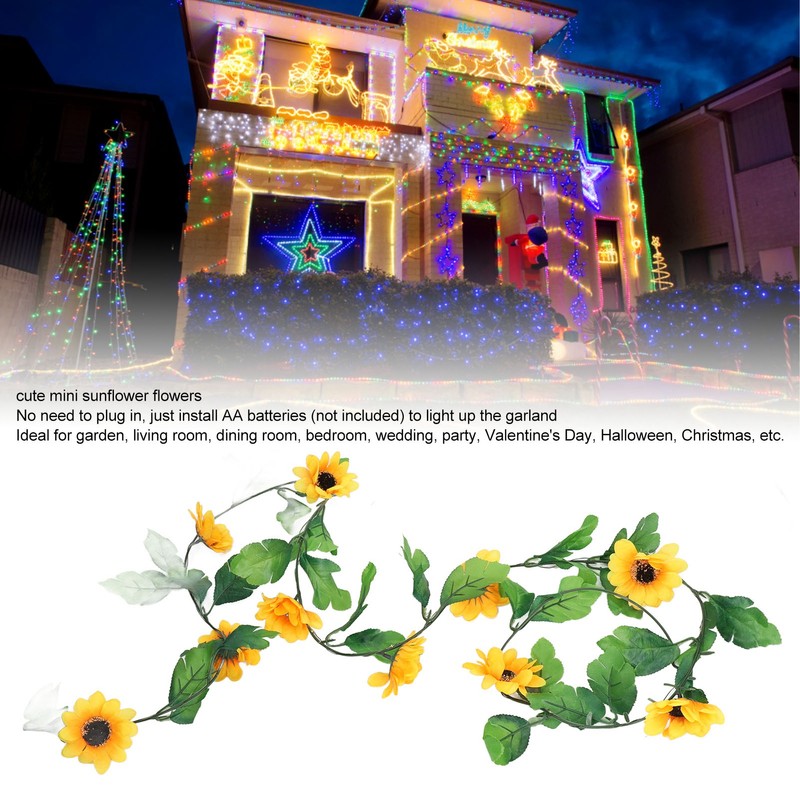 3 Pcs Sunflower String Lights 7.8ft 20 LED Battery Powered