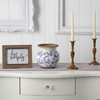 7in. Tuscan Ceramic Blue Scroll Urn Vase