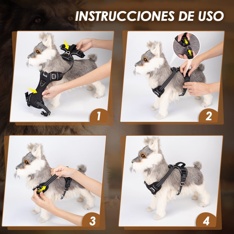 SlowTon Arnés de Perros Grande Mediano Pequeño, Ajustable Anti Tirones