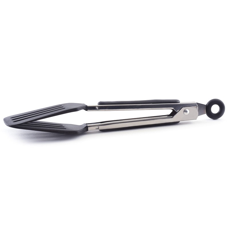 Norpro 8" Stainless Steel Mini Slotted Spatula Locking Serving Tongs
