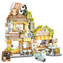 QLT City Coffee Shop Building Blocks, 1077 Pieces, Mini Building Blocks, MOC Construction Toy, Gifts for Girls and Boys, 6-12 Years (Not Compatible with Popular Brands)