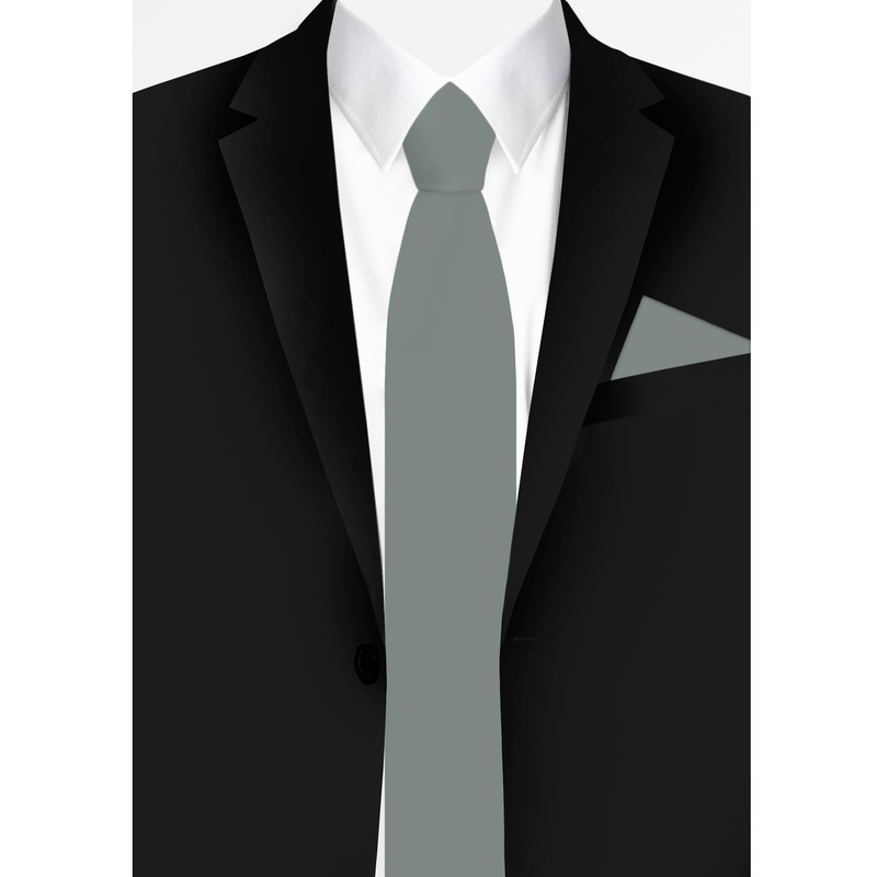 Jacob Alexander Men's Solid Color 2.75 inch Width Slim Neck