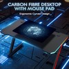 Homall Gaming Computer Desk with Carbon Fiber Surface, Gaming Table