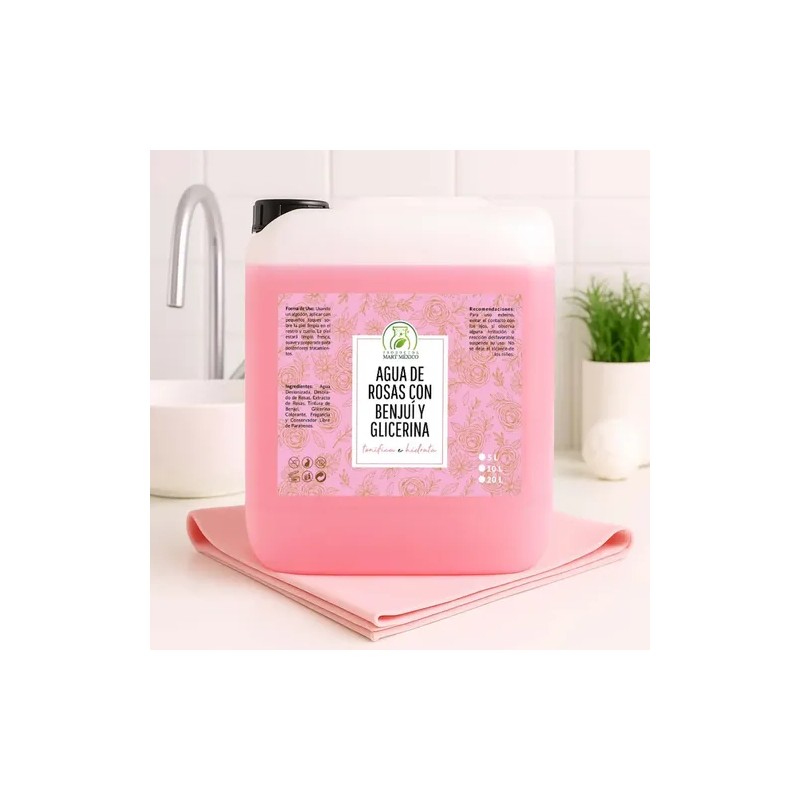 Agua De Rosas Con Benjuí & Glicerina 5 Litros