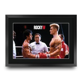 HWC Trading Rocky 4 Scene 1 Gifts Printed Signed Autograph Picture for Movie Memorabilia Fans - A3 Framed
