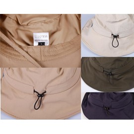 CVAMKOYT Waterproof Bucket Hat, Wide Brim, UV Protection, Quick-Drying, for Fishing, Hiking, Safari, Outdoor, Men & Women Khaki