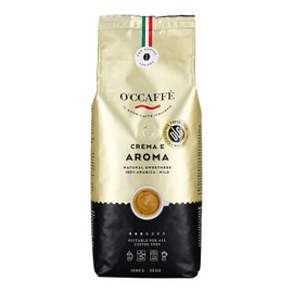 O'CCAFFÈ Crema e Aroma 100% Arabica Coffee | 1 kg Whole Coffee Beans | Extra Slow Drum Roasting from Italian Family Business