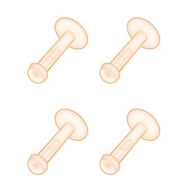 From da Phactory Secret Piercing Series Push Pin Retainer, 4 Piece Set, Cartilage Earring, Resin