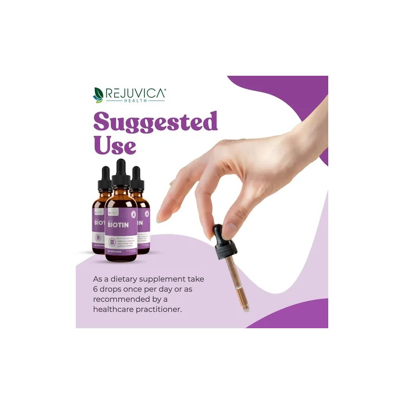Rejuvica Health Biotina Líquida 5000mcg Apoyo Salud