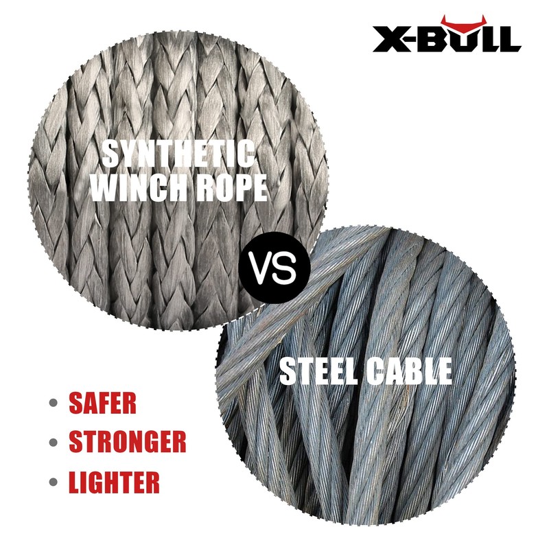 Xbull 5.5MM x 13M Synthetic Winch Rope with Hook Electric