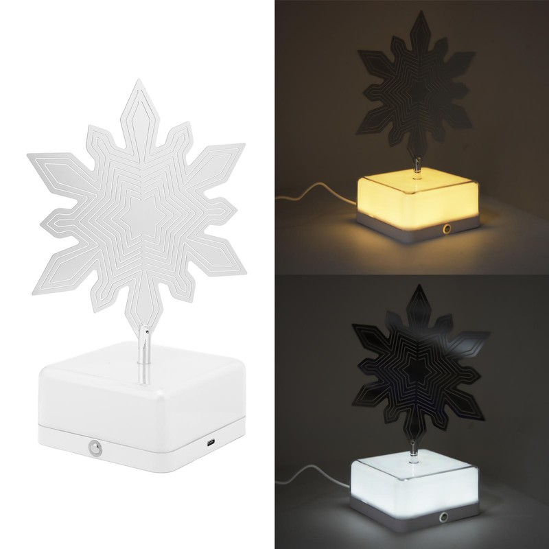 3D Metal Sheet Night Light Rotation Rechargeable Decoration 3D Night