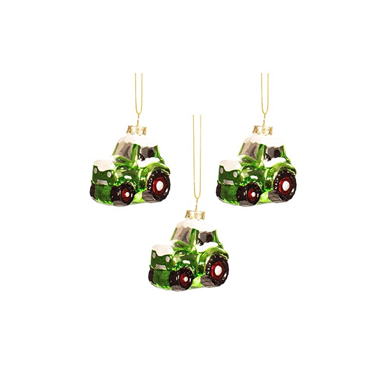 Sass & Belle Tractor Shaped Bauble - Set of 3