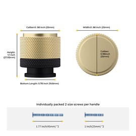 Rergy Cabinet Handles Knurled Drawer Pulls and Knobs 25Pack Rose Gold&Black Single Hole Kitchen Hardware for Dresser Oxidation Finish with Diamond Pattern