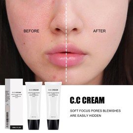 Pack of 2 CC Cream, Tinted Sunscreen Korean Colour Changing CC Cream, with SPF 50, Long-Lasting Moisturising Skin Corrector for Face and Body