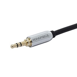 Monoprice 109769 10-Feet 3.5mm Stereo Male to RCA Stereo Male Gold Plated Cable for Mobile, Black