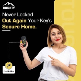 Toughty Magnetic Hide a Key Box – Strong Magnet Holder for Hiding Spare Key Car, House,