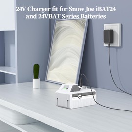 DONYOIE 24V Charger for Snow Joe iBAT24 and 24VBAT Series Batteries AC Adapter for 24VBAT-LTE 24VBAT-LT 24VBAT 24VBAT-XR iBAT24-LTE iBAT24-LT iBAT24-XR All iON Battery Models