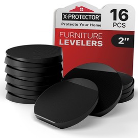 X-Protector Furniture Levelers - 16 PCS 2" - Black Rubber Shims for Leveling - Multi-Purpose Furniture Leveling Feet to Prevent Furniture from Wobbling - Good for All Kinds of Furniture!