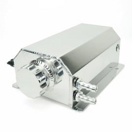 Heinmo 2 Litre Silver Black Universal Aluminum Alloy Car Engine Oil Catch Can Tank Car Reservoir Tank 2000ml Auto Anodized Aluminum can