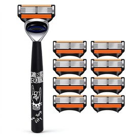 6-Layer Stainless Steel Razor Blades for Men – Replaceable Cutter Heads for Daily Facial Shaving
