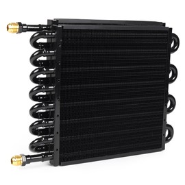 TIEVISHO 1/2" Transmission Cooler 16 Pass Aluminium alloy 8AN Tube Fin Air Compressor Aftercooler Oil Cooler Universal Black