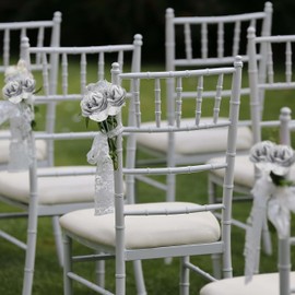 Rzoukler Glitter Roses Bouquet,30PCS Silver Roses Fake Roses Artificial Flowers for Wedding Bouquet Party Christmas Home Decor(Silver)