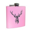 Hip Flask Pink with Deer Antlers, 6 oz | Gift