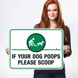 Sigo Signs, Dog Poop Sign, Funny Clean Up After Your Dog Sign, 18x24 Inches, Rust Free .063 Aluminum, Fade Resistant, Easy Mounting, Indoor/Outdoor Use, Made in USA
