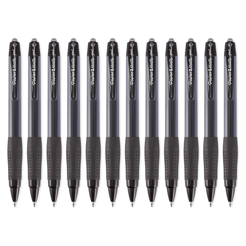 Paper Mate Gel Pens, Medium (0.7mm), Black, 12 Count