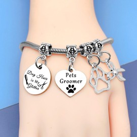 DlaeKua Pet Groomer Gifts for Women Dog Lover Bracelet Dog Grooming Gifts for Women Hairdresser Gift for Friend Dogs Lover Present Thank You Gift for Coworker Pet Bracelet Funny Dogs Groomer Present
